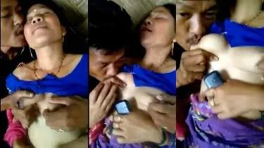 Husband sucked both breasts of his Nepali wife vigorously Video  